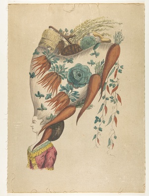 Fantastic Hairdress with Fruit and Vegetable Motif