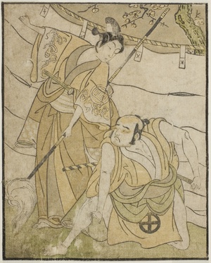 The Actors Otani Tomoemon I as Emohei (right), and Sanogawa Ichimatsu II as Sanada Yoichi (left), in