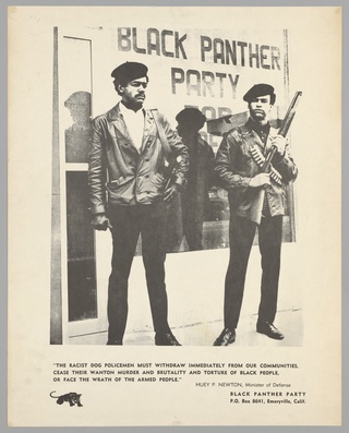 Black and white poster of Huey Newton and Bobby Seale