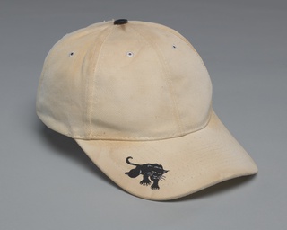 Prison issue baseball cap with black panther drawing worn by Herman Wallace