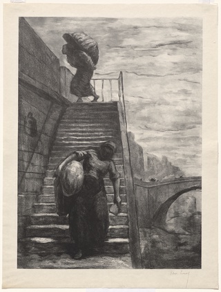 Washerwomen Descending a Quai Staircase