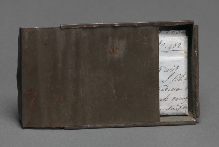 Tin box handmade and carried by Joseph Trammell to hold freedom papers.jpeg